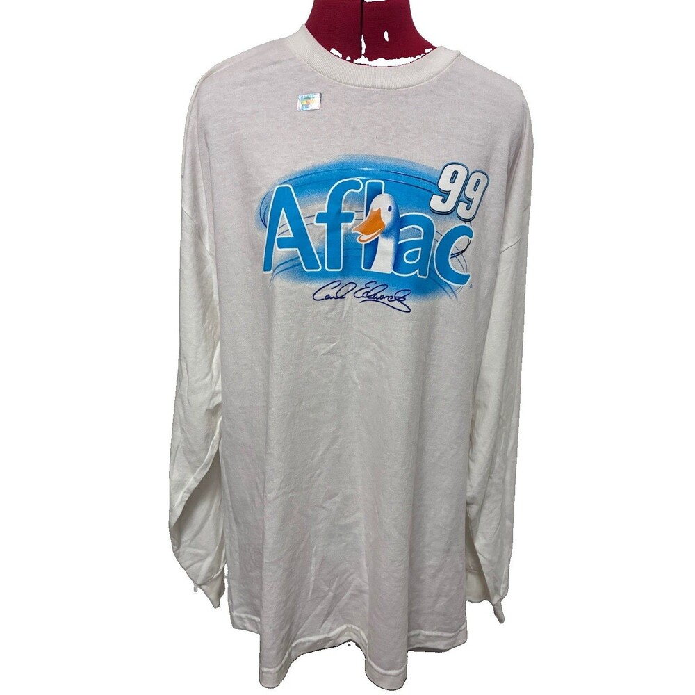 Carl Edwards #99 Men’s NWT White Aflac Long Sleeve Tshirt Size XL
